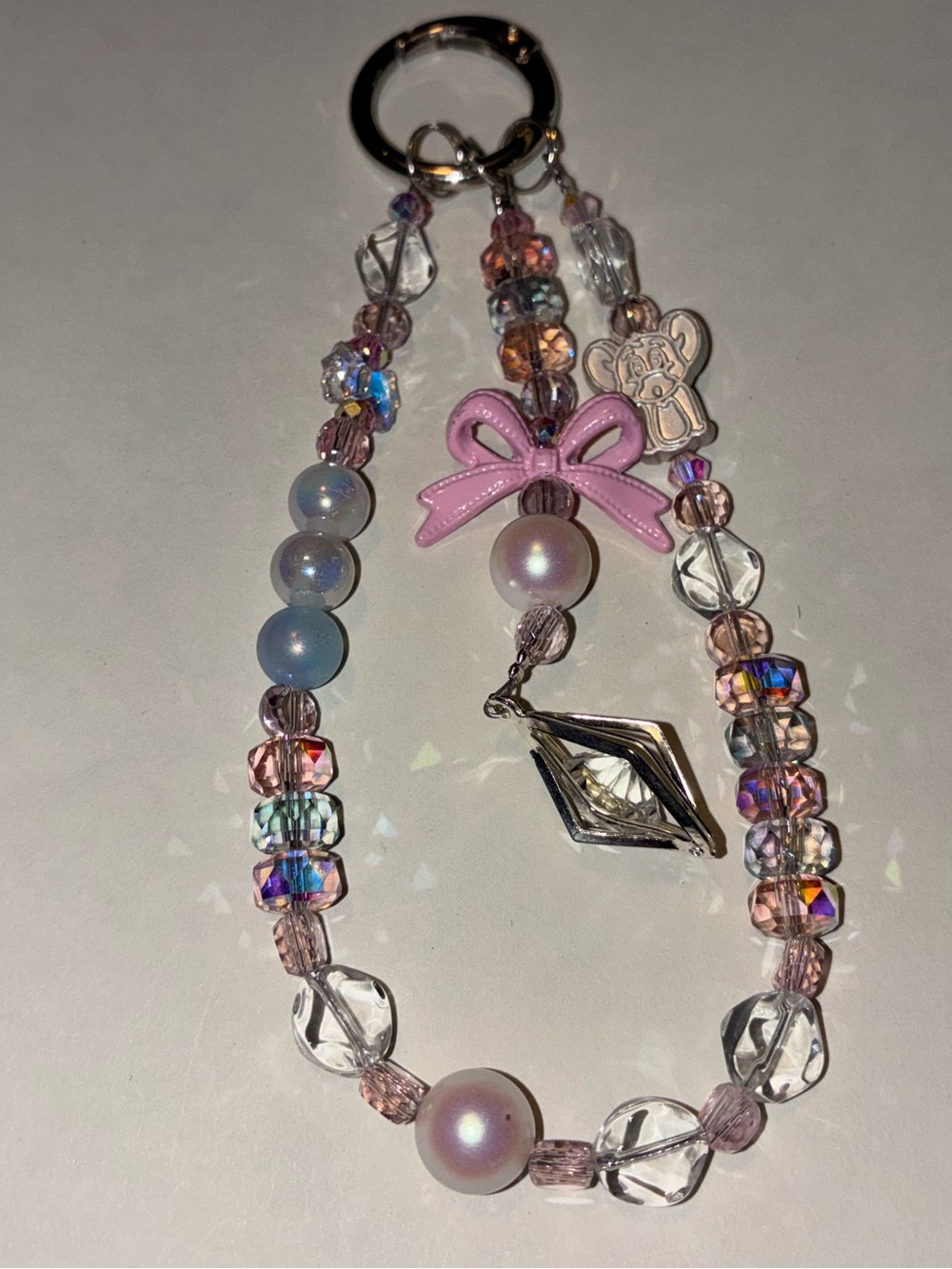 Beaded Charm Bracelet Keychain